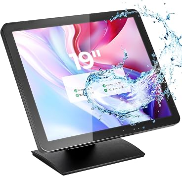 MUNBYN 19-inch POS-Touchscreen-Monitor, LED Backlit Multi-Touch-Screen-Monitor, HDMI/VGA Capacitive Display, True Flat Seamless Design for Retail, Restaurant, Bar, Gym, 2Y Protection