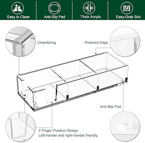 Miniatura 3 de BOSSCASA Soporte adhesivo acrílico para notas, soporte para bloc de notas autoadhesivo, con blocs de notas, dispensador de notas, organizador de