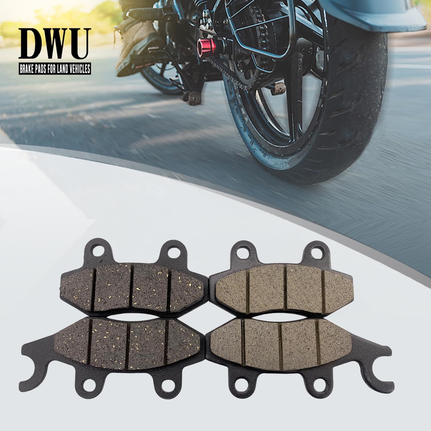 Front & Rear Brake Pads for Kawasaki Brute Force 650 750 2005-2023, for Teryx 750 800 2008-2023,for Bayou 300 400 1989-2005, for Mule Pro KAF820 1000 2015-2023