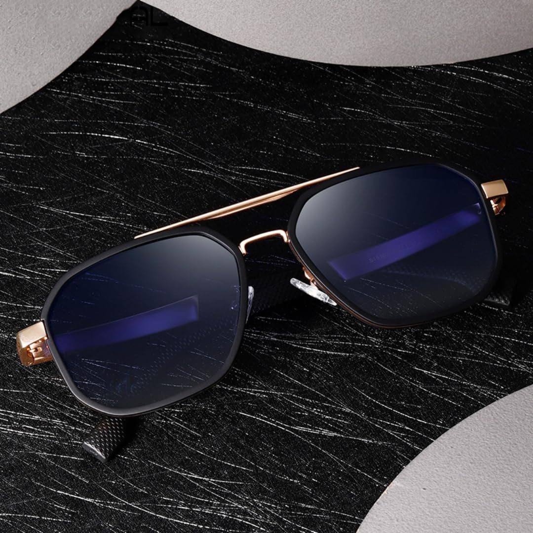 Gafas de sol polarizadas para hombre con protección UV400 y montura metálica para mujer, ideales para exteriores.