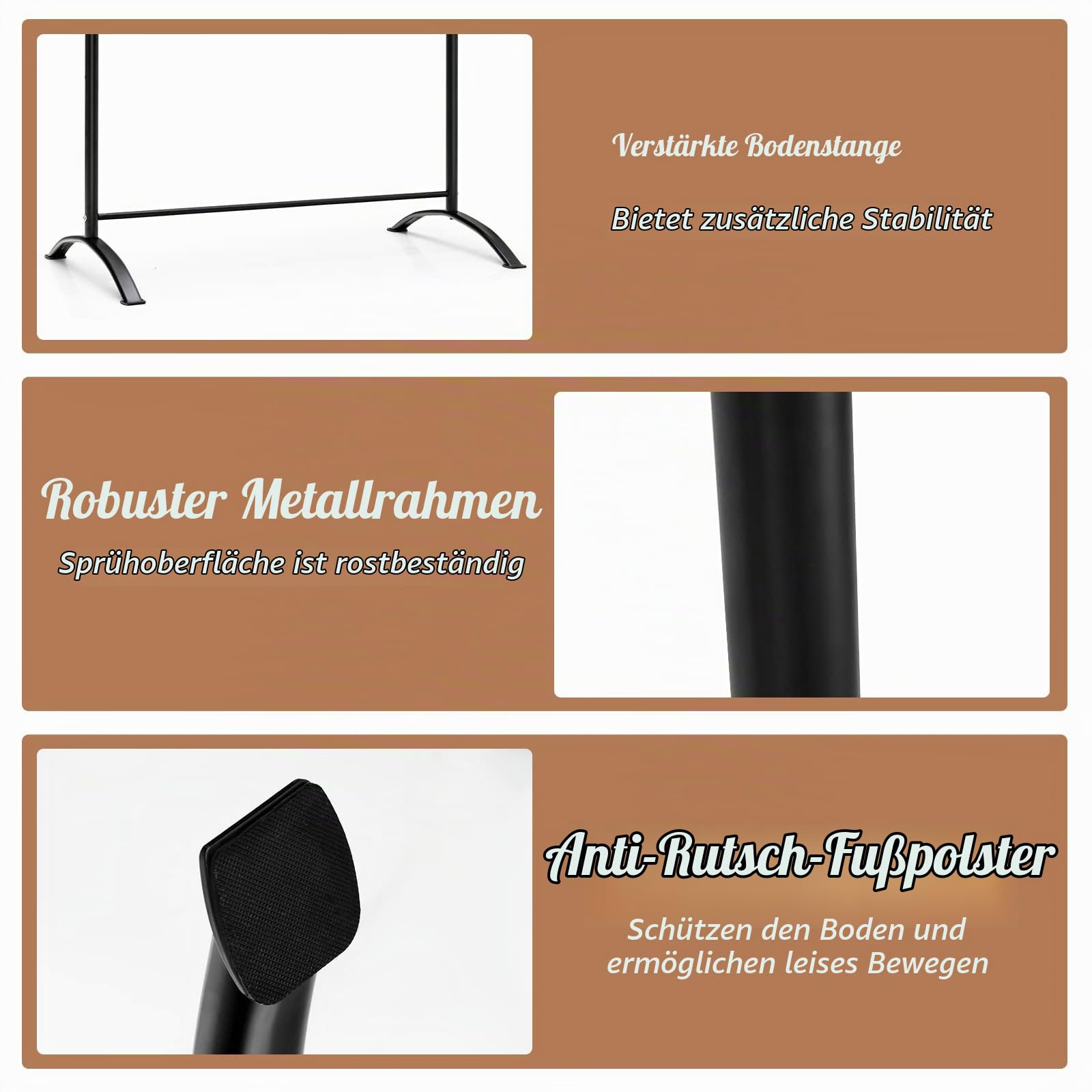 GOPLUS 122 cm Tragbare Ballettstange, Freistehende Tanzstange mit 4 verstellbaren Höhenpositionen & Stabiler Metallrahmen, doppelte Ballettstange für Zuhause & Fitnessstudio