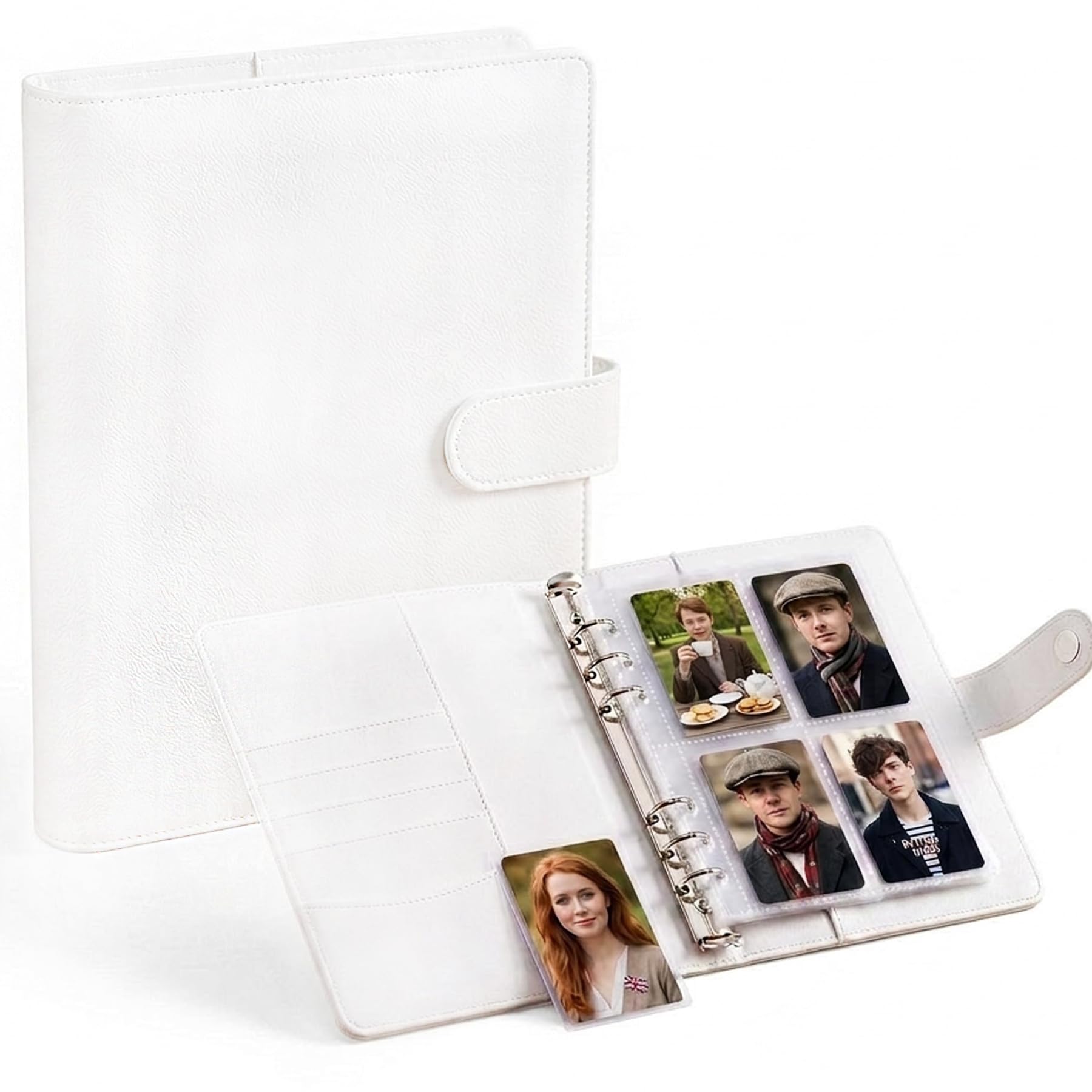 OioTuyi Kpop Photocard Binder A5 3-Inch Photo Card Holder Book with 240 Slots Mini Album Photocard Holder for Idol Photos Gift for Fans and Collectors White(30 Pages)
