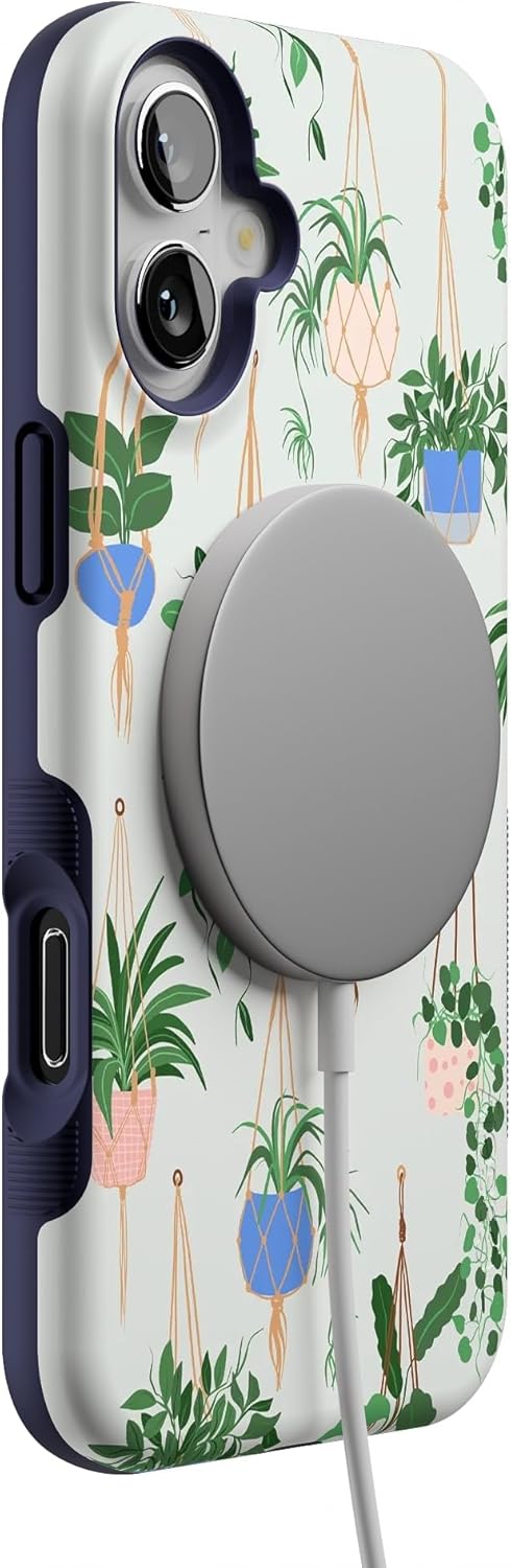 Casely iPhone 16 Case | Hanging Around | Potted Plants Floral | Bold Protective Design | Compatible with MagSafe