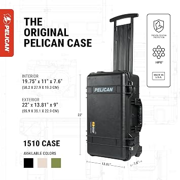 Pelican 1510 Hybrid Case - With TrekPak Dividers and Foam (Black)