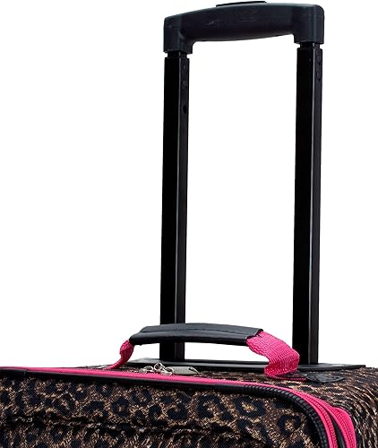 Miniatura 9 de Rockland Jungle Softside Juego de maletas verticales, Pink Leopard), F125-PINKLEOPARD
