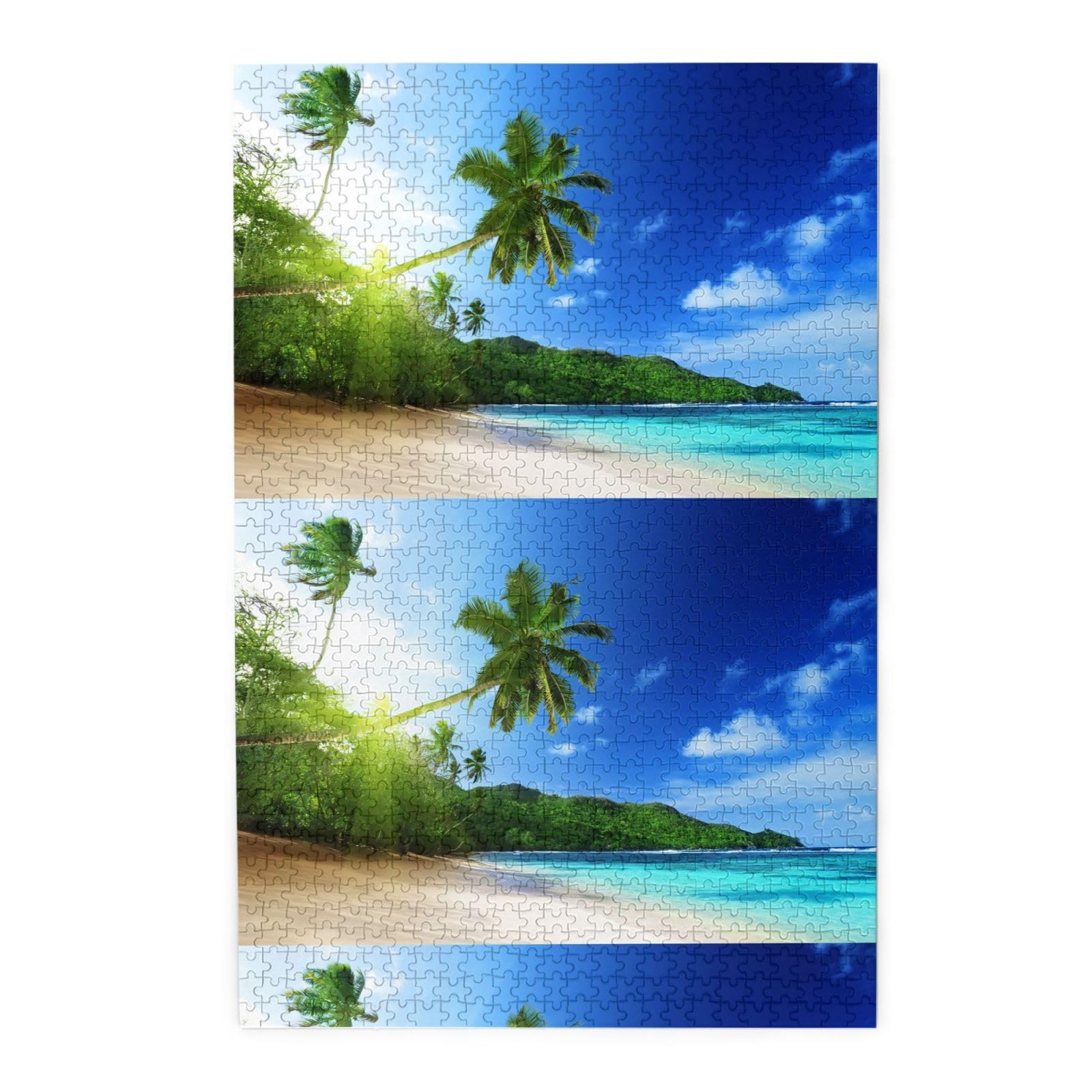 Paesaggio nordico con cielo hawaiano e oceano, puzzle da 1000 pezzi per adulti, puzzle impegnativi, puzzle a incastro
