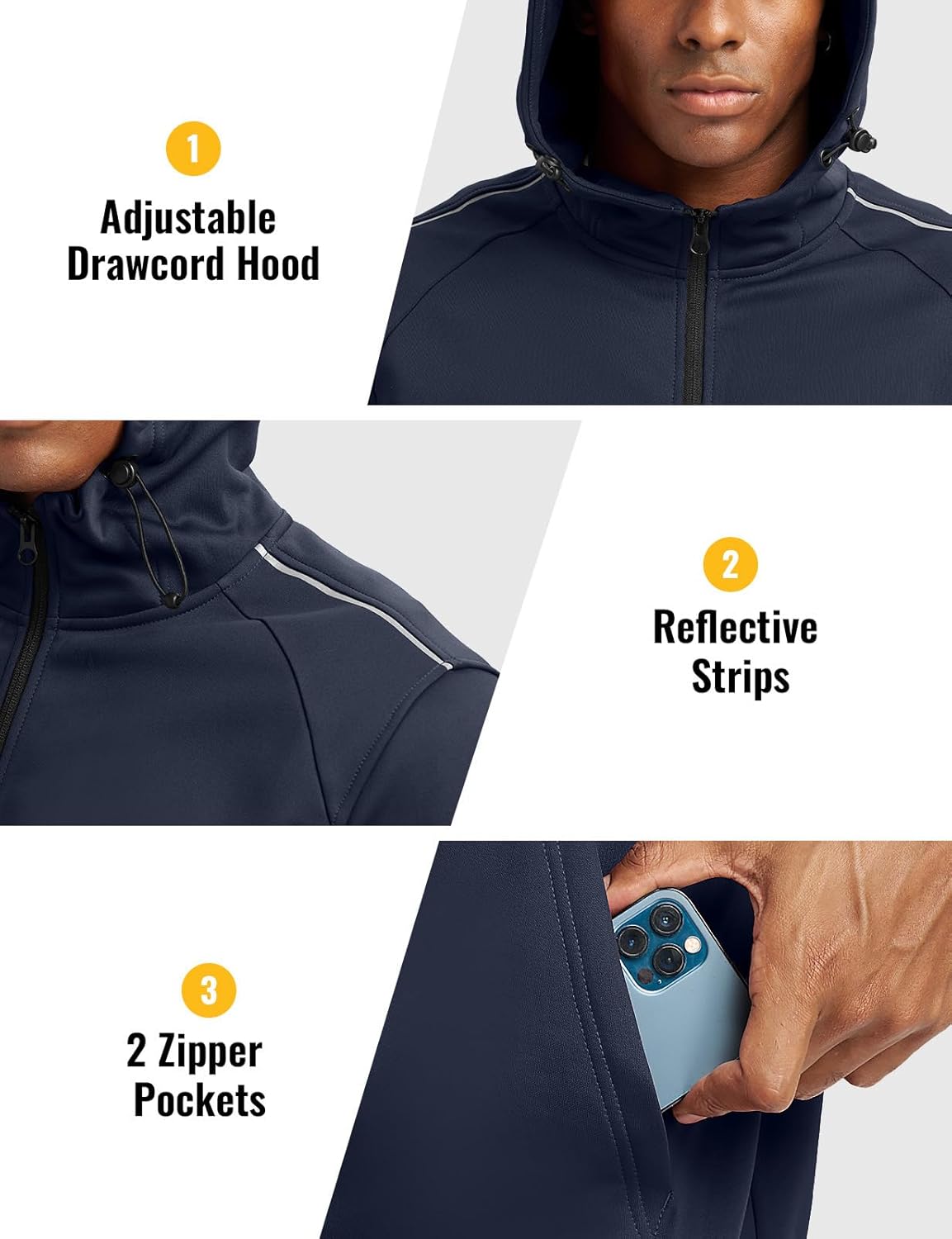 Rdruko Men's Fleece Sweat Track Suit Hooded Winter Warm Up Jogger Workout Athletic Tracksuits Sweatsuits 2 Piece Set - Image 5