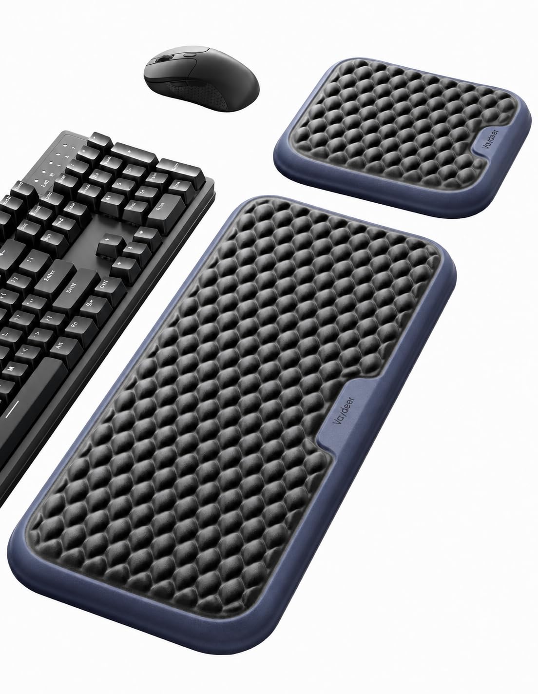 VAYDEER Extra Breite Handgelenkauflage Set mit Mauspad, Ergonomische Memory Foam Handballenauflage für Handgelenk Unterarm Ellbogen, Büro Homeoffice Gaming, Rutschfest Atmungsaktiv, Schwarz