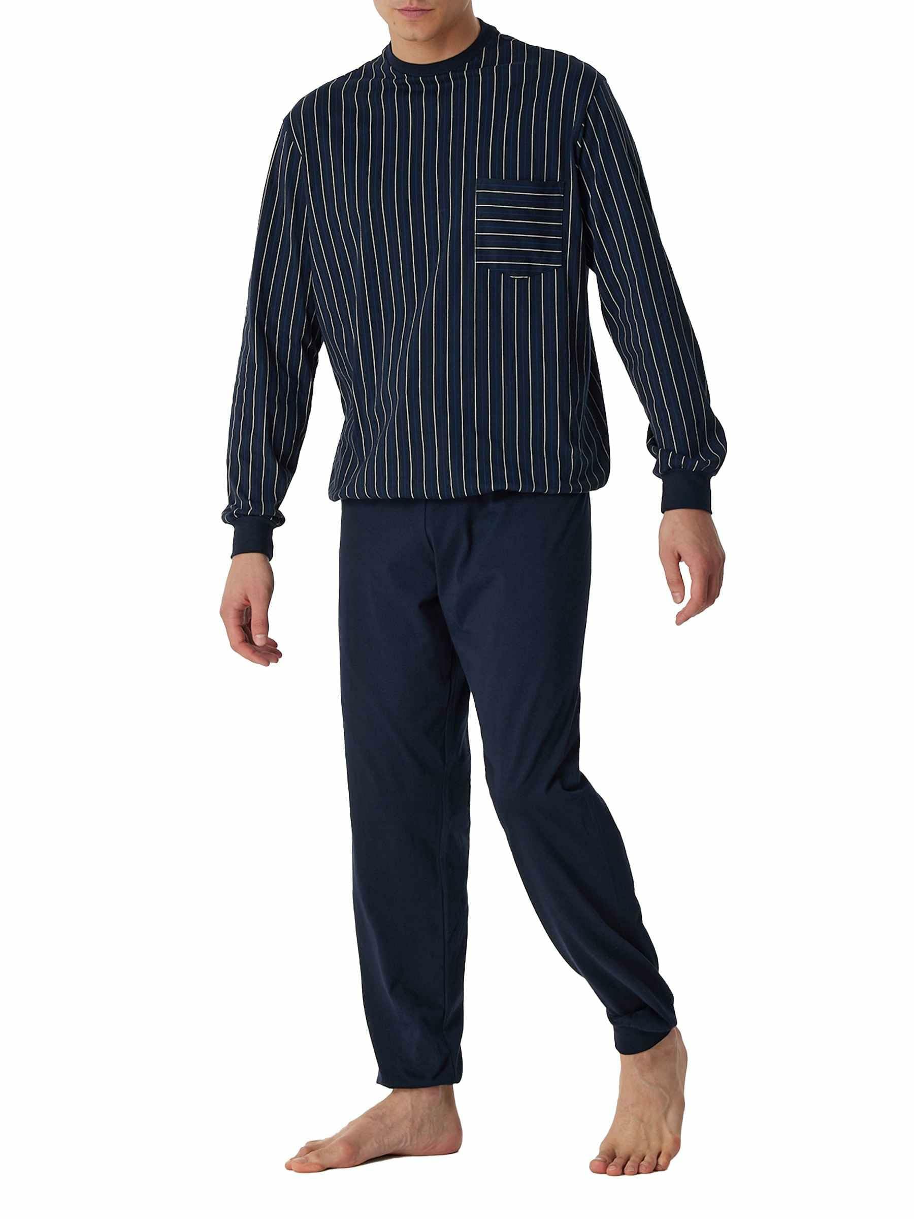 Schiesser Herren Schlafanzug lang mit Bündchen - Nightwear Set 64 G