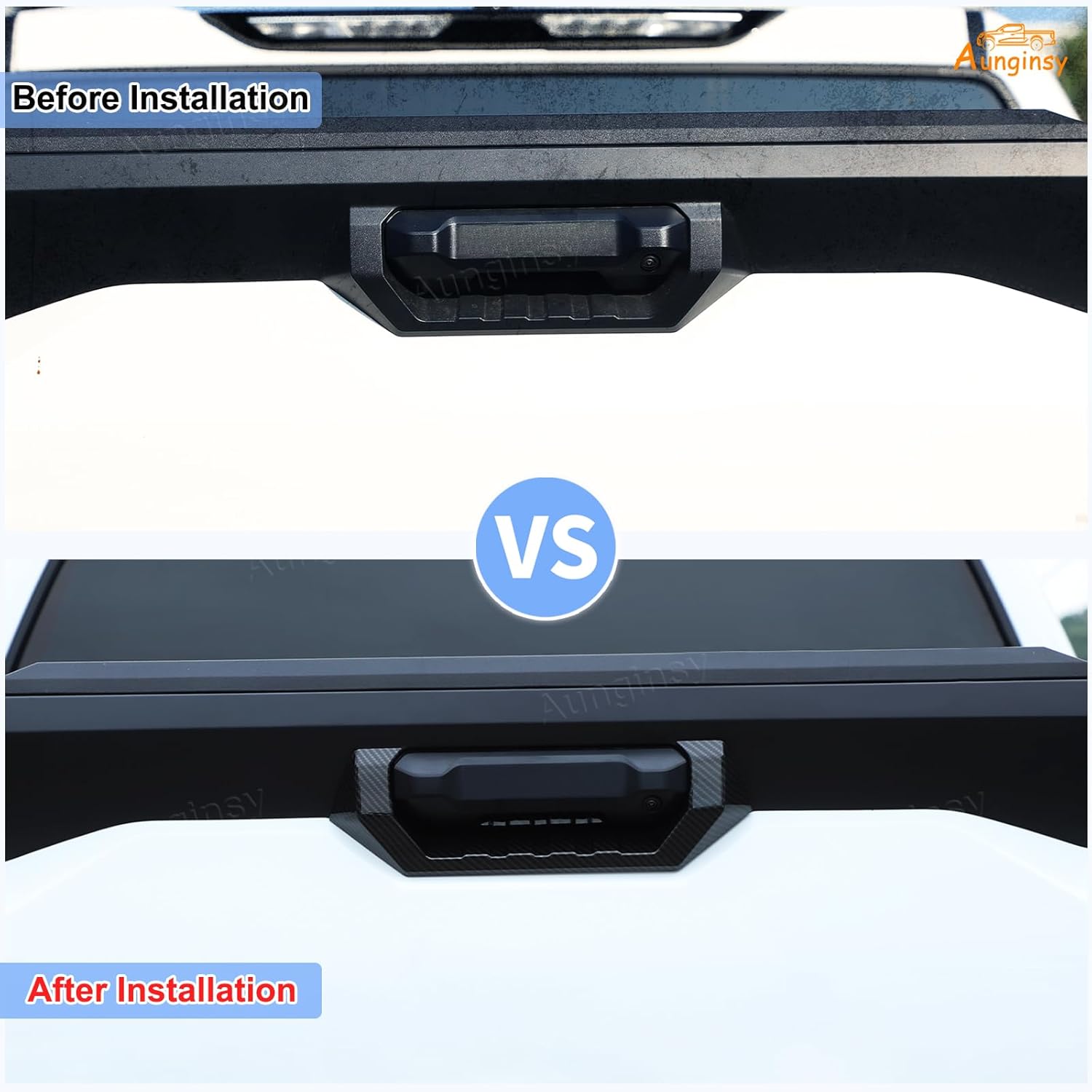 Aunginsy Car Tailgate Handle Cover Trim Compatible with Toyota Tundra 2022-2025 Pickup Rear Trunk Door Tail Gate Handle Lower Panel Scratch Protector Frame Decorative Cover ABS Exterior Accessories