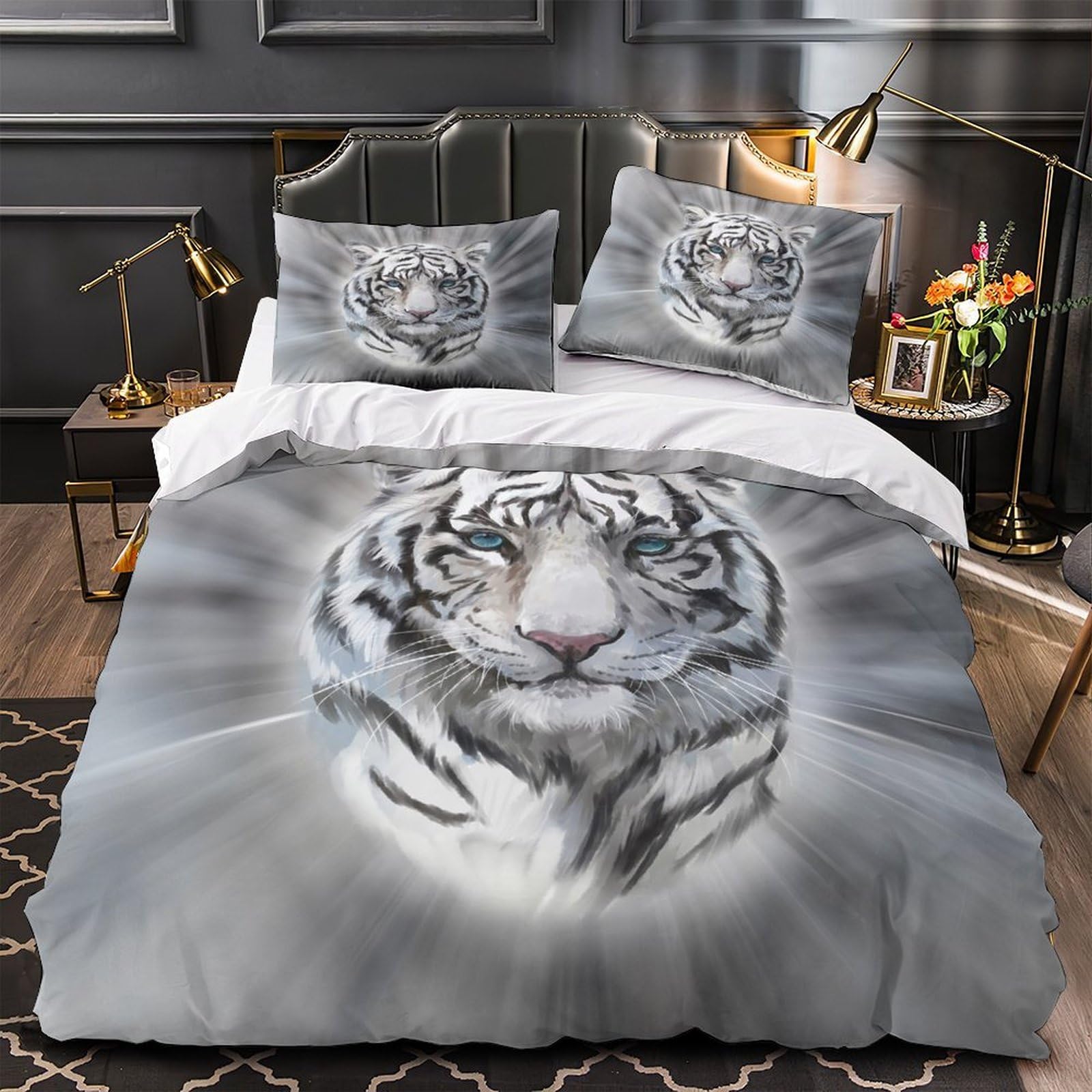 Housse de couette tigre blanc : finissez-en avec le linge rêche grâce à la microfibre douce