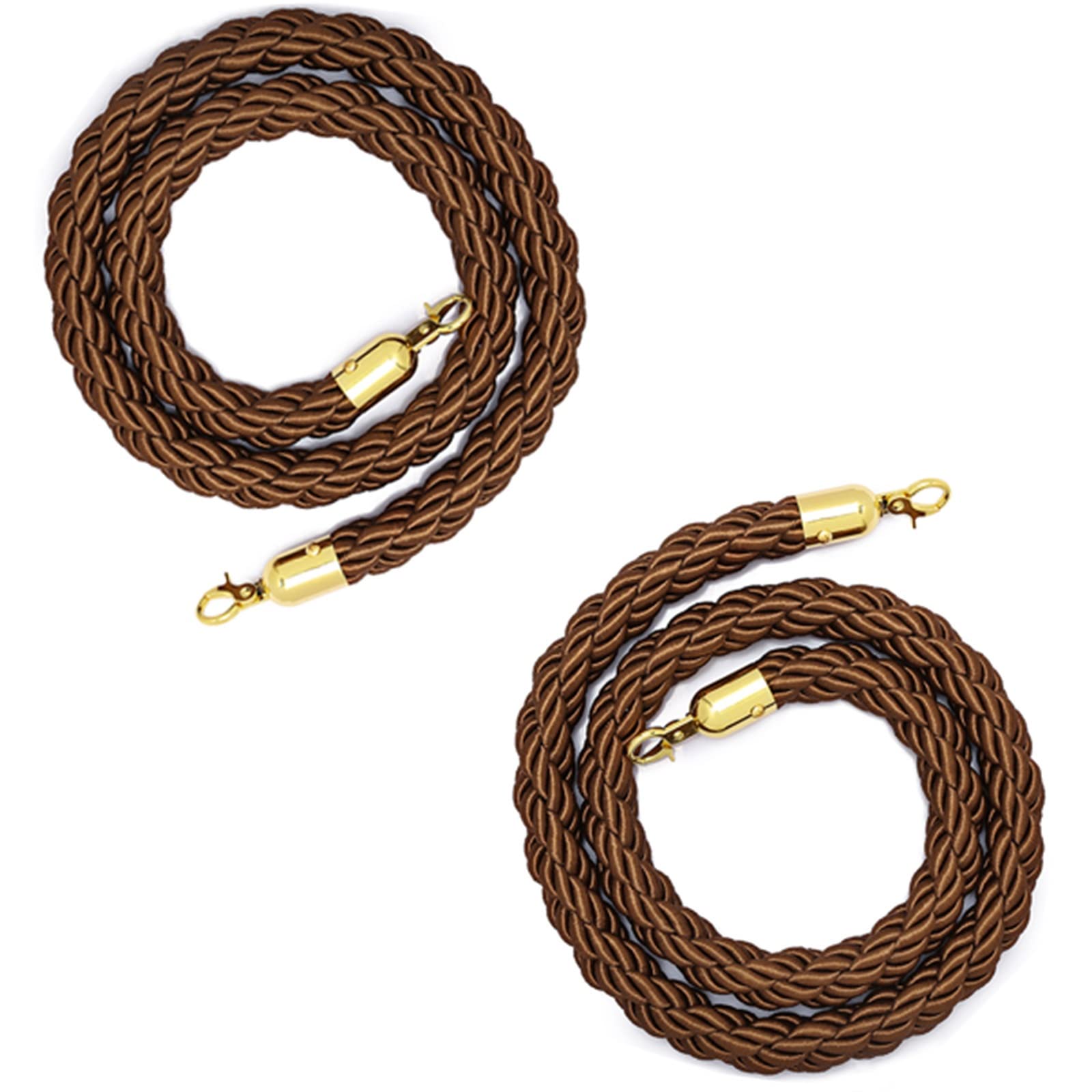 GDMDPTE 1.5m Braided Hemp Rope Barrier with Stanchions - Crowd Control Solution for Events Theaters Hotels - Stylish Queue Management System
