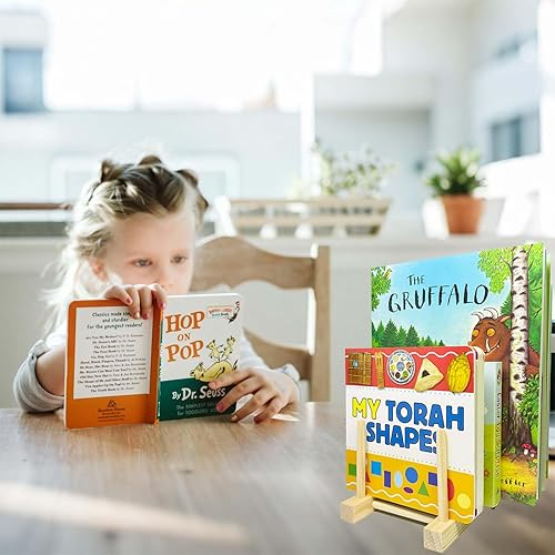 Miniatura 5 de Estantería de madera para niños, 2 unidades, estantes de exhibición de libros para niños, adecuado para habitaciones de niños, guardería y aula,