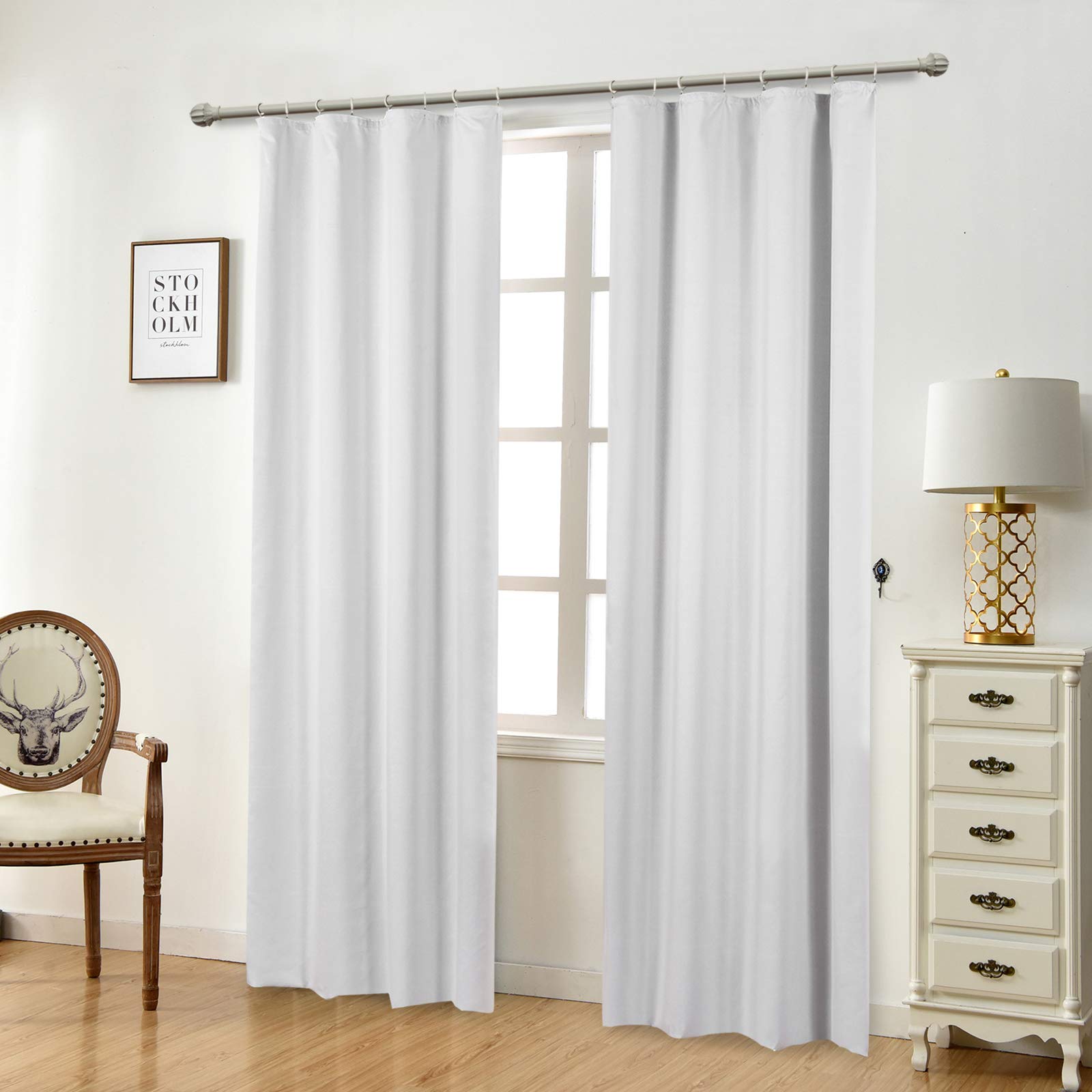 Laneetal Barra Cortina Opaca (2 Piezas) Para Salon Dormitorio Evitar