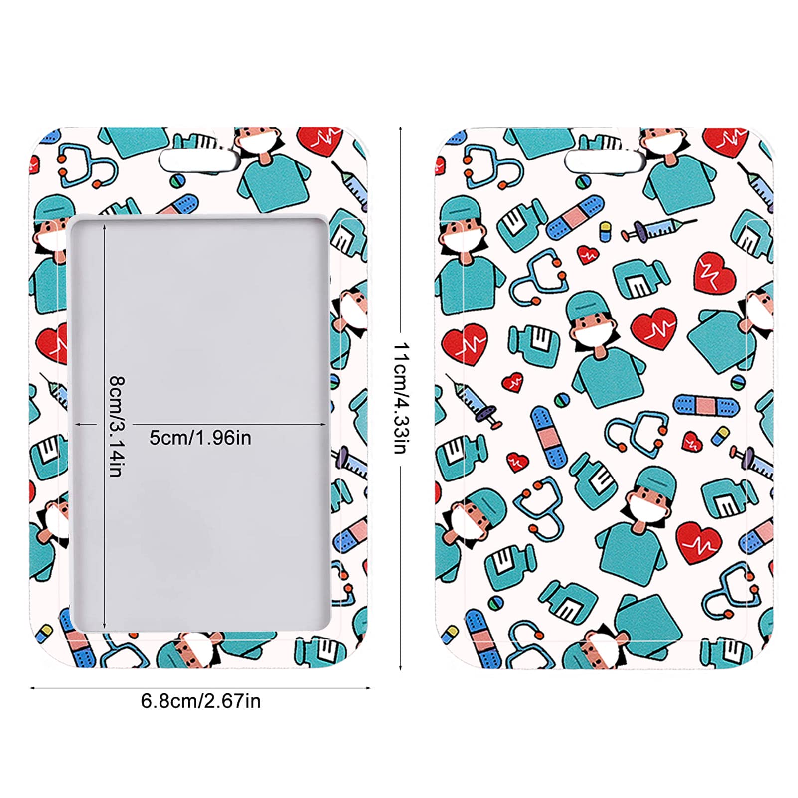 Meekye Lot De 2 Porte-Badges Avec Cordon - Cuir PU Premium Pour Infirmières Et Professionnels