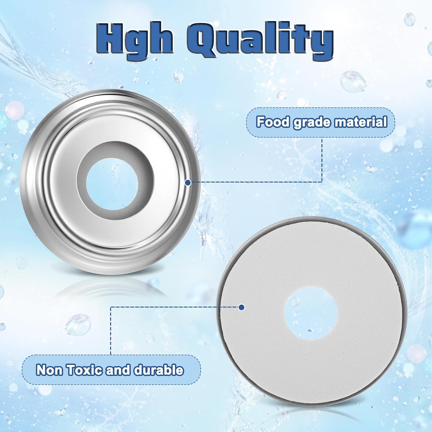 Sibba Metal Tub Spout Cover Ring Stainless Steel Bath Faucet Wall Plate with Foam Gasket Bathtub Spout Trim Plate Ring 1-1/2 Inch ID 3-5/8 Inch OD Chrome Finish for Gap Protection