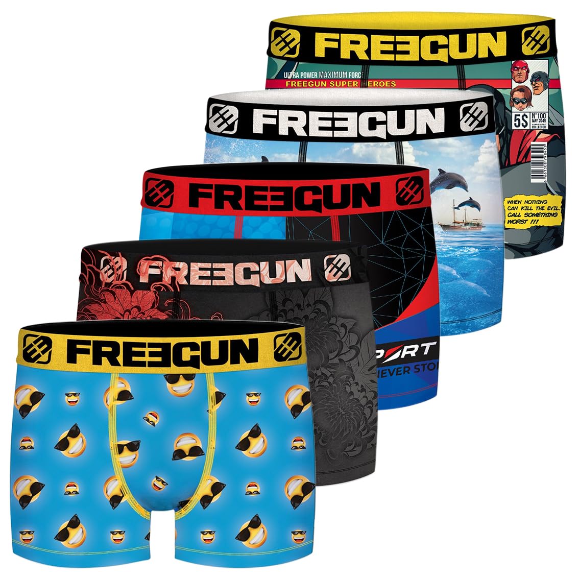 Freegun Pack Surprise Boxer Homme, Calecon Modèle Aléatoire, Confortable et Agréable (Lot de 5) - 3
