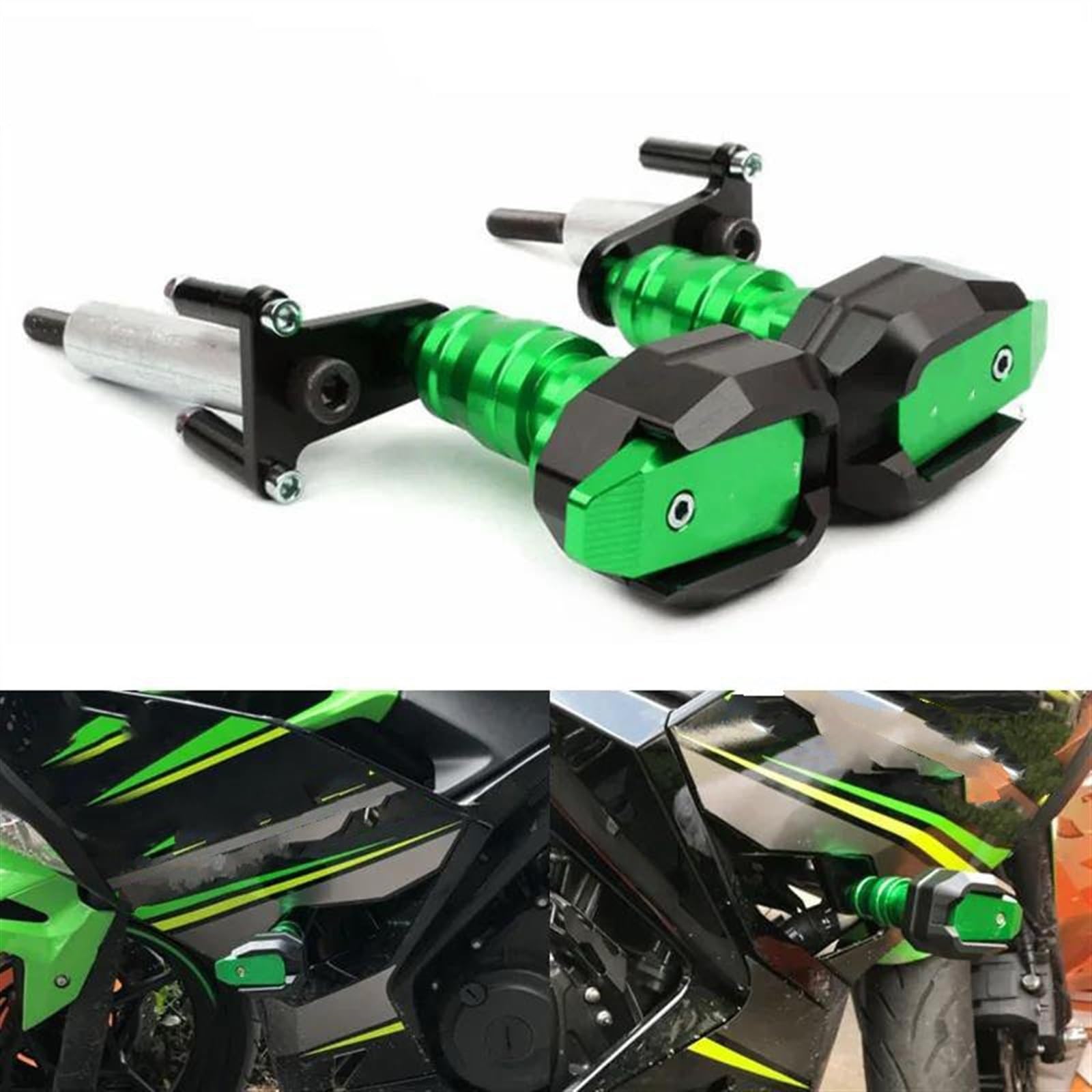 Tamponi Paratelaio Protezione anticaduta Per KAWASAKI Per Z400 2018-2023 Moto Protezione Dalla Caduta Paratelaio Carenatura Guard Crash Pad Protector(Titanio)