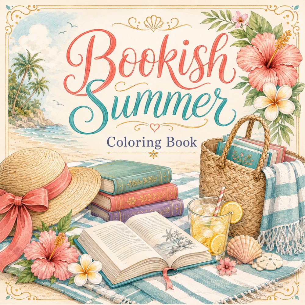 Bookish Summer Coloring Book: Cozy Summer Reading Scenes, Beachy Book Nooks, Garden Picnics, and Relaxing Pages for Book Lovers