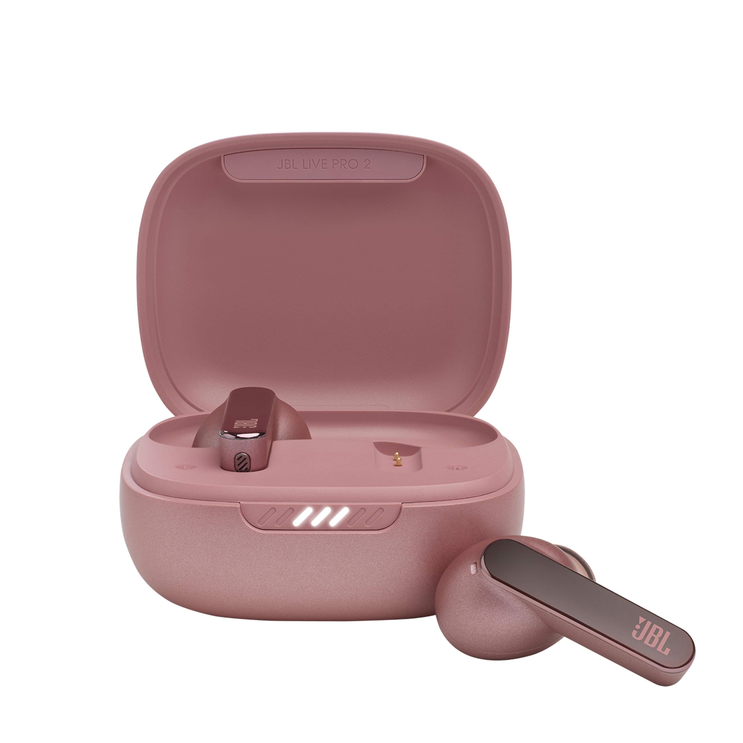 JBL Live Pro 2 TWS – Wasserdichte, True-Wireless In-Ear-Kopfhörer mit Noise-Cancelling - Rosa – Mit bis zu 40 h Musikwiedergabe