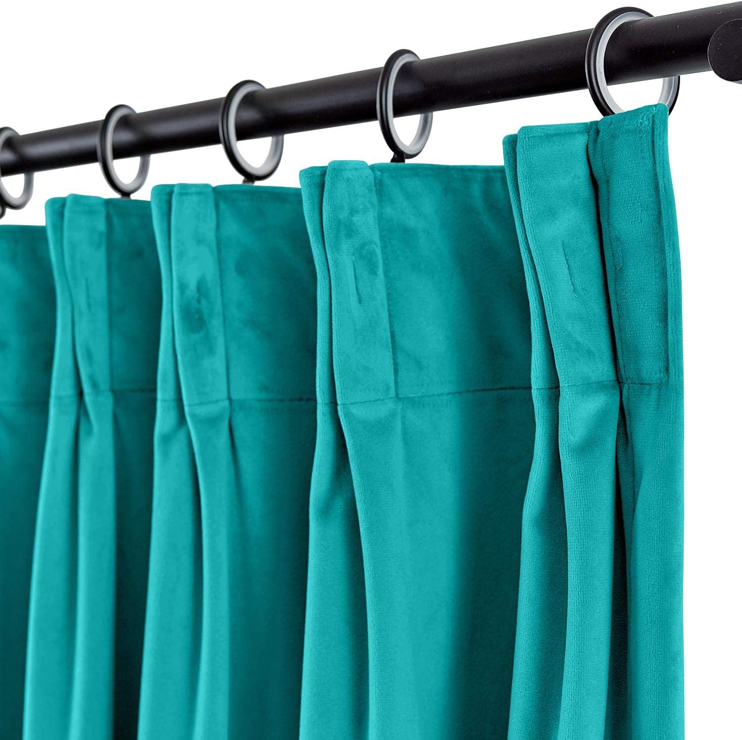 Double Pinch Pleated Curtains with Hooks panels are perfect for any living room, bedroom, family room, dining room, bathroom and office Measurement( 1 Panel, Seafoam Green, W 52 Inch by L 84 Inch)
