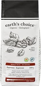 Earth's Choice, Organic Coffee, Espresso Whole Bean, 340g