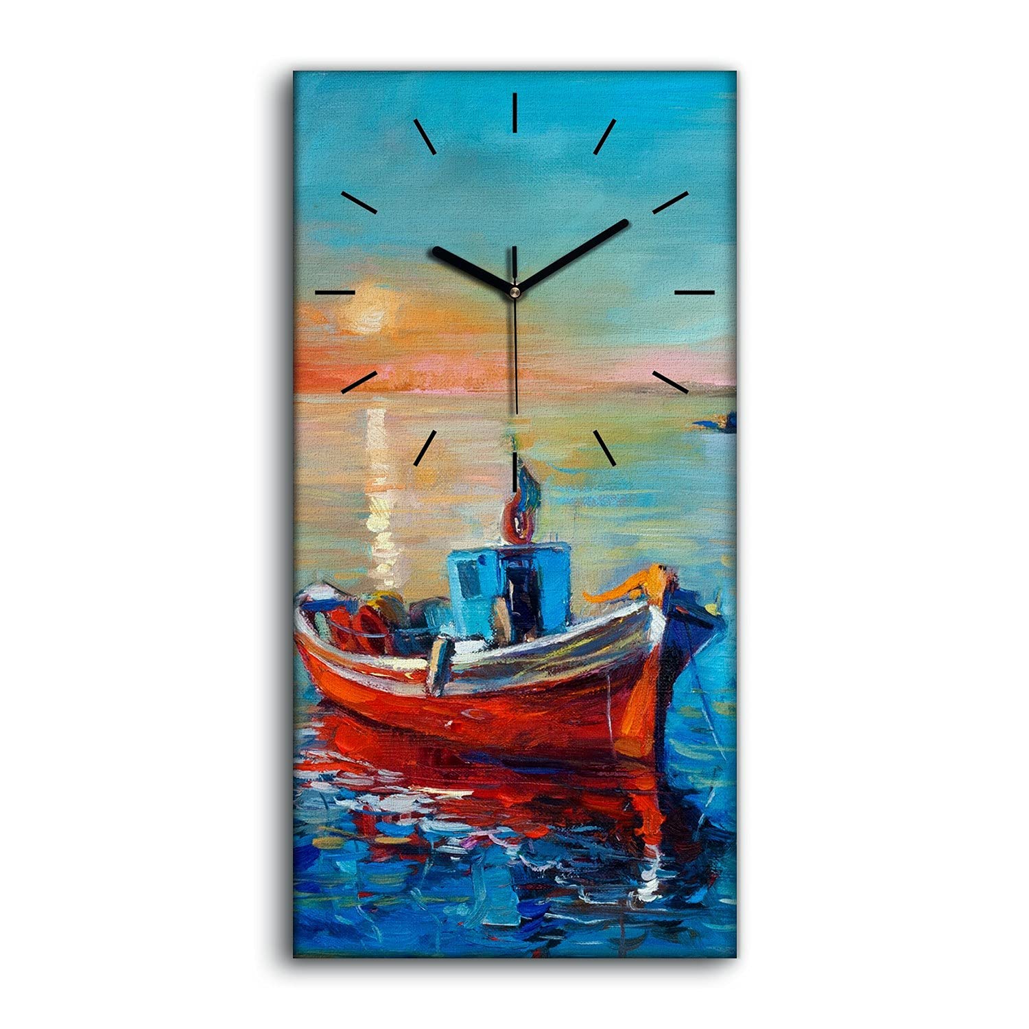 Horloge sur toile silencieuse pour chambre sans tic-tac Coloray coucher de soleil