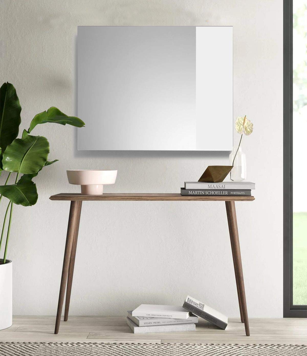 Espejo Baño Rectangular 80x100 cm Smooth | Espejos de Baño de Vidrio Resistente 4 mm, Plata Ecológica sin Cobre, Fácil Instalación | Diseño Moderno y Minimalista