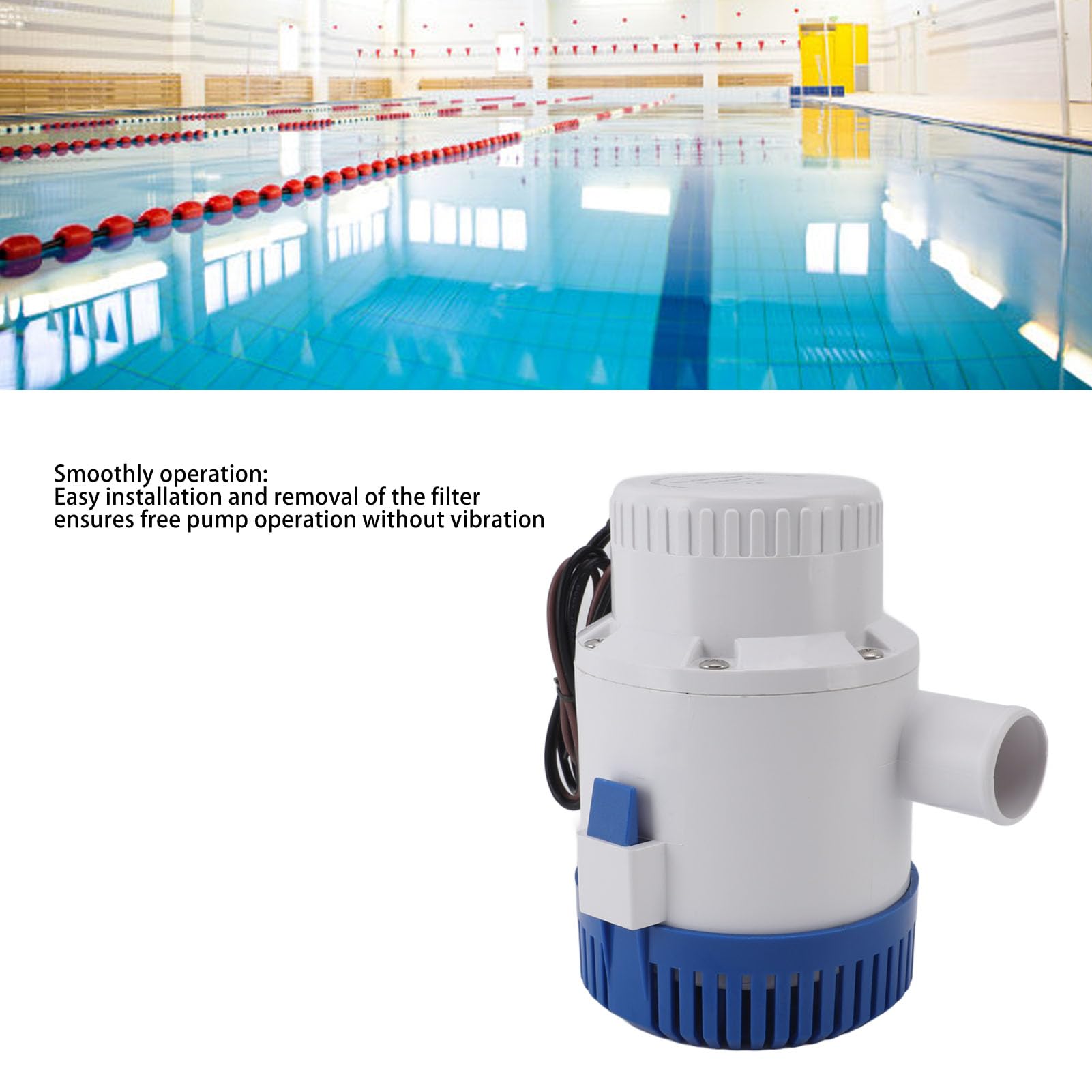 TOPINCN Bomba de Achique Sumergible Automática de 3000 GPH para Fontanería Marina, Bomba de Agua Sumergible Electrónica, Resistente Al Agua, Silenciosa, Accesorios para Estanques, (12V)