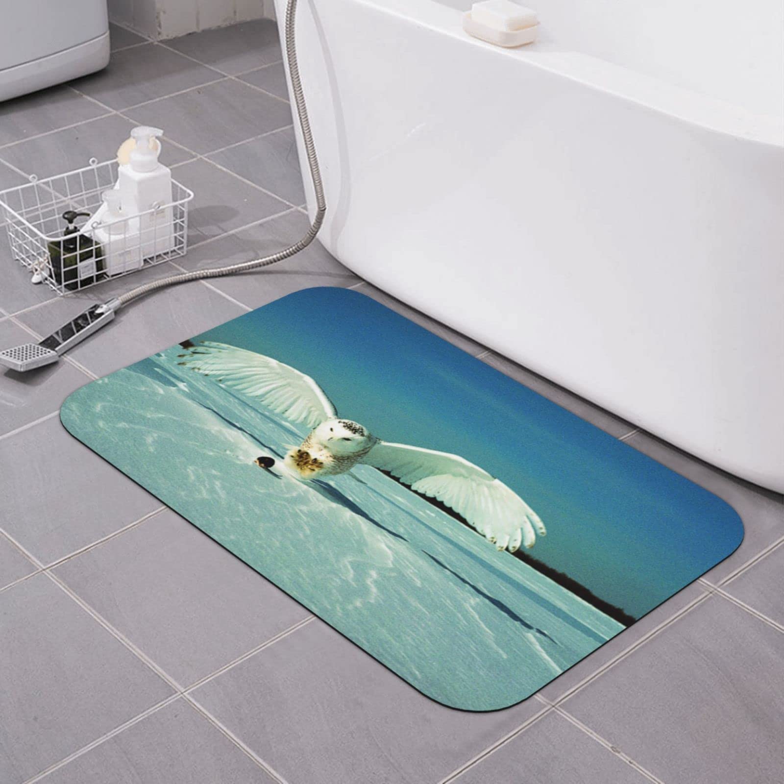 Tapis de bain chouette évite les glissades grâce au séchage rapide 40x60cm