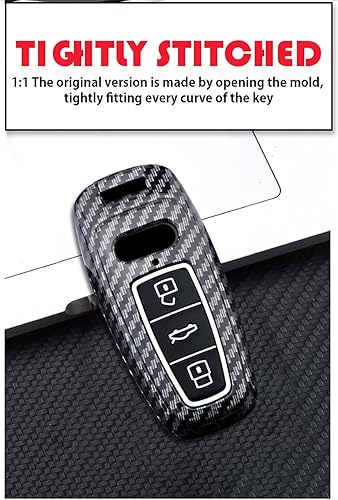 Miniatura 4 de ontto Funda inteligente para llavero con textura de carbono para Audi A6L A6 A7 A8 Q7 Q8 E-Tron Accesorios 2018 en adelante
