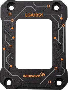 AAAwave LGA1851 CPU Contact Frame, Anti-Bending Fixing Bracket for Intel 15th Gen & Core Ultra Series 200 CPUs, Optimized Contact Pressure, Easy Installation, All Aluminum Alloy Frame - Black