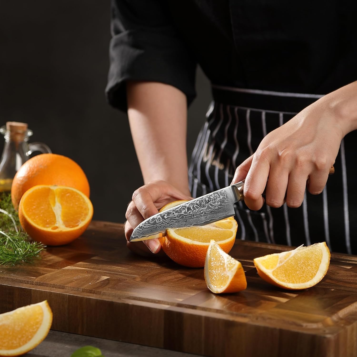 Wakoli EDIB Pro Small Santoku Knife – Japanese Style Kitchen Knife | 4.3-Inch Genuine Damascus Steel Blade with VG10 Core | Ergonomic Pakkawood Handle | Professional Chef Knife in Gift Box