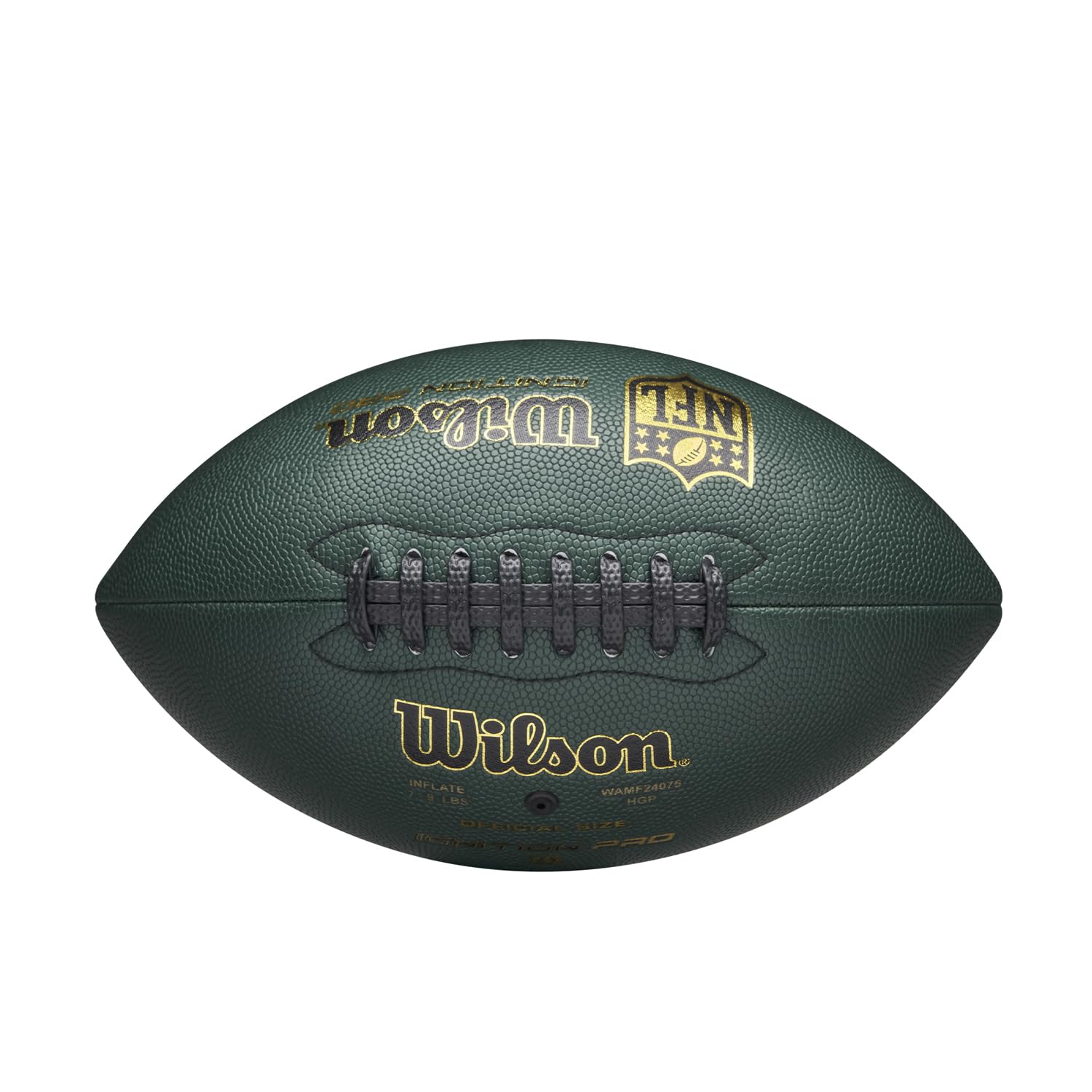 WILSON NFL Ignition Pro Eco Ballon de Football Américain, en Cuir Composite avec Technologie Pressure Lock, Vert, Taille Officielle