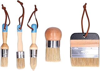 iFCOW 5 pçs pincel de tinta de cera de giz para projetos de pintura de cera de móveis DIY suprimentos de artes 1 pincel de giz pincel de pintura pincel de pintura pincel de pintura para móveis escova de cera pincel de giz pincel de pintura cera