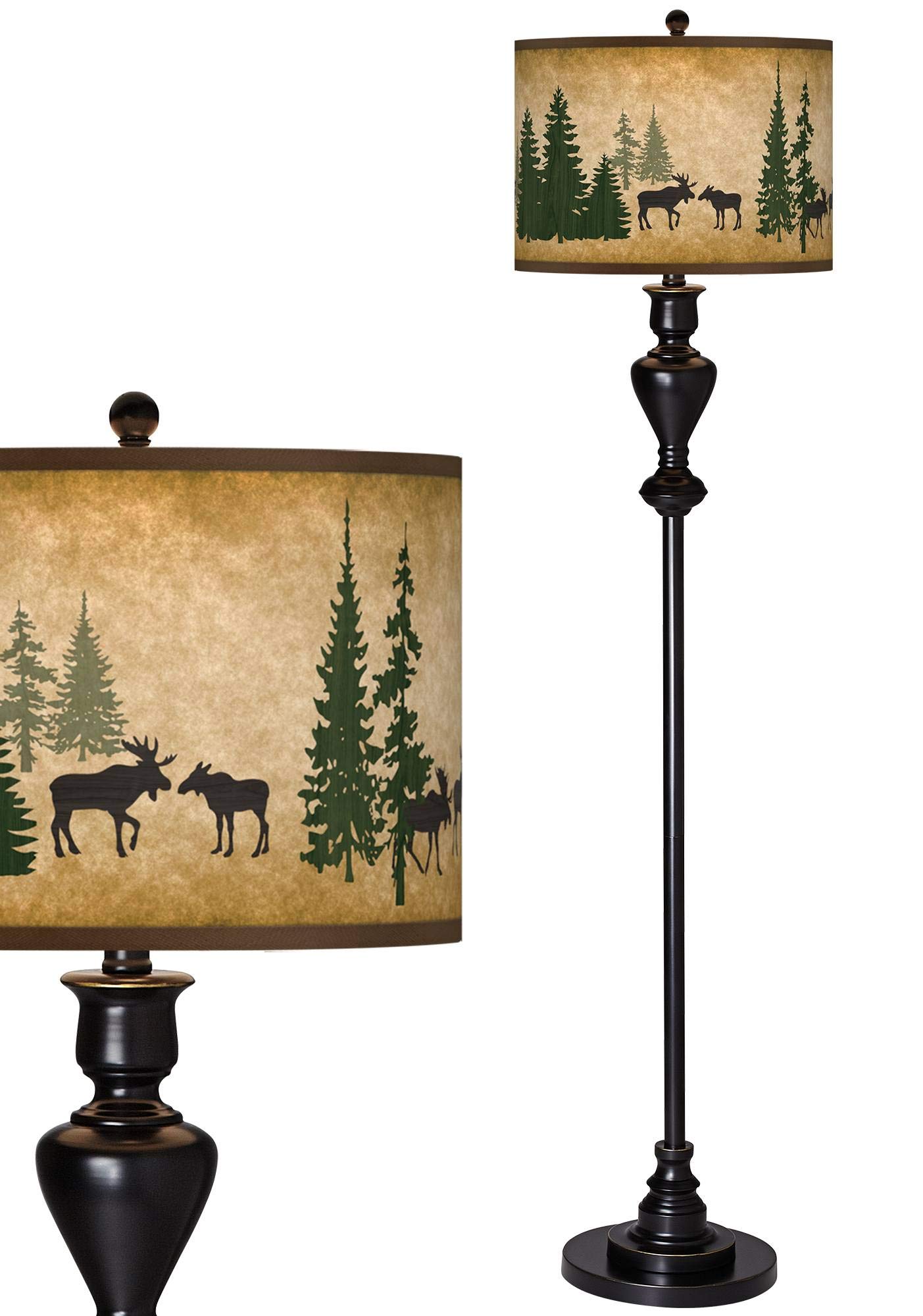 Giclee Glow Rustic Western 58" Tall Standing Floor Lamp Metal Black Bronze Finish Living Room Bedroom House Reading Office Home Decor Cabin Entryway