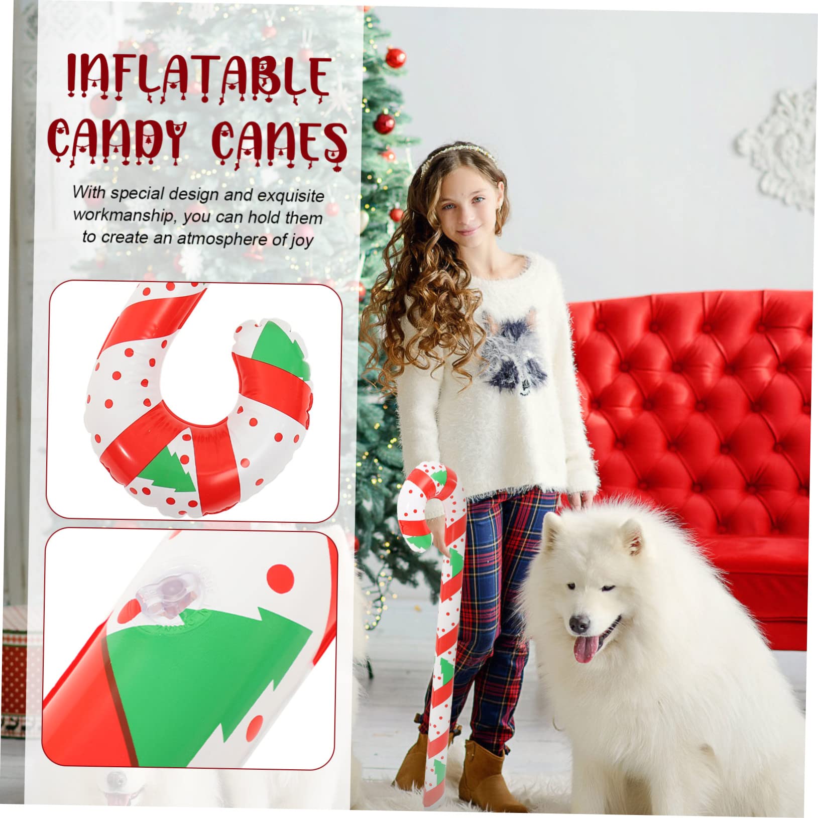 HEMOTON 4pezzi Palloncini Natalizi Forma di Caramella Gonfiabile Accessori per Feste di Natale Decorazioni per Banchetti e Riunioni di Famiglia