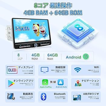 Amazon.co.jp: ディスプレイオーディオ 10インチ 2din Andriodカーナビ