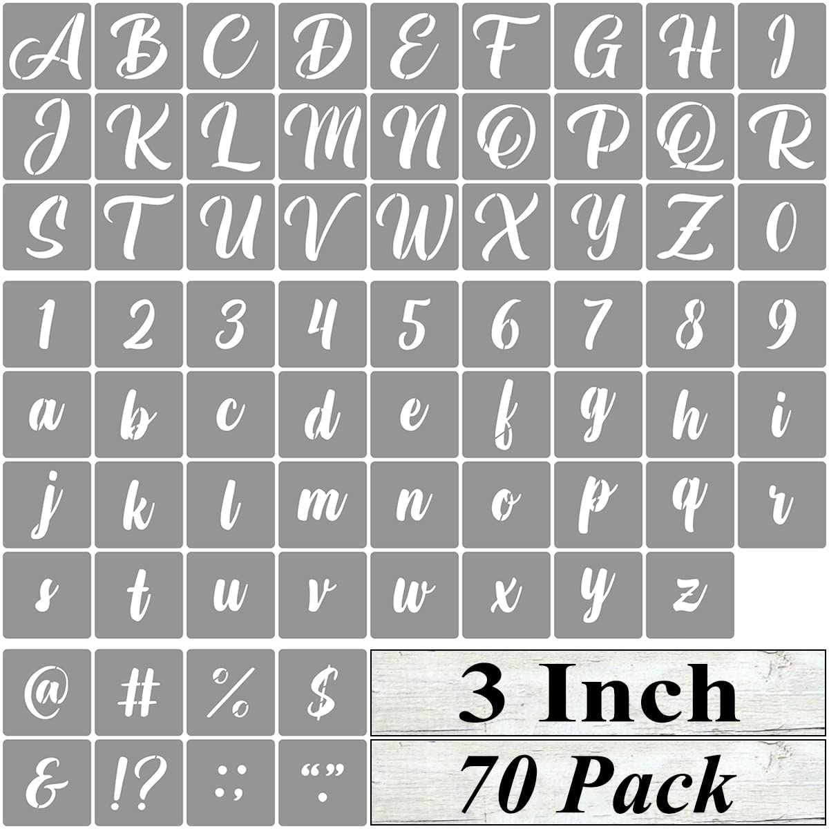 Snapklik.com : 3 Inch Alphabet Letter Stencils For Painting - 70 Pack