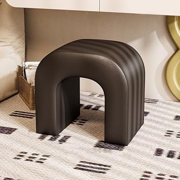 Ottoman Shoe Bench, Upholstered Bedroom End of Bed Benches PU Leather Footrest Stool Accent Bench Storage Benches for Entryway Dining Room Living Room BedroomBlack