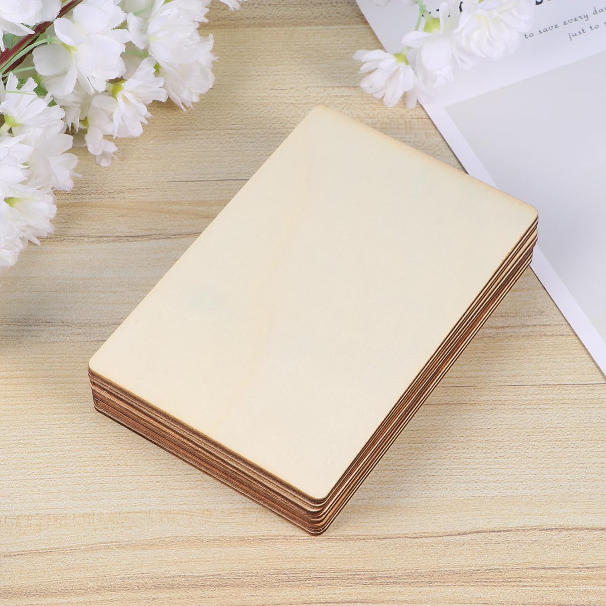 GALPADA 50 Piezas de Rodajas de Madera para Pintar, Juego Diy, Material de Madera Natural, Adecuado para Manualidades y Mejorar Habilidades