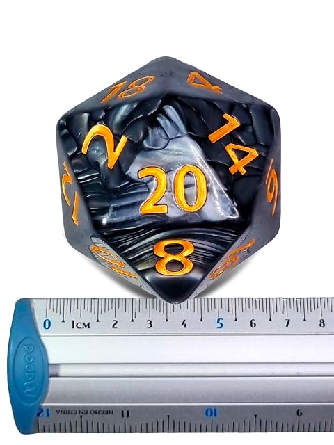 Foto 4 de 6 de Power Beast Dungeon Dado Gigante D20 de 55mm + Bolsa para Dados, Grande para Dungeons and Dragons, Poliedricos