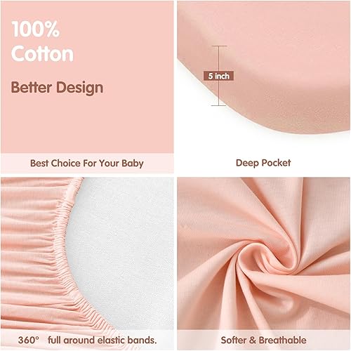 Miniatura 3 de MEILA Sábanas bajeras de moisés compatibles con Dream On Me Poppy Traveler Moisés portátil, 100% algodón jersey junto a la sábana de moisés para