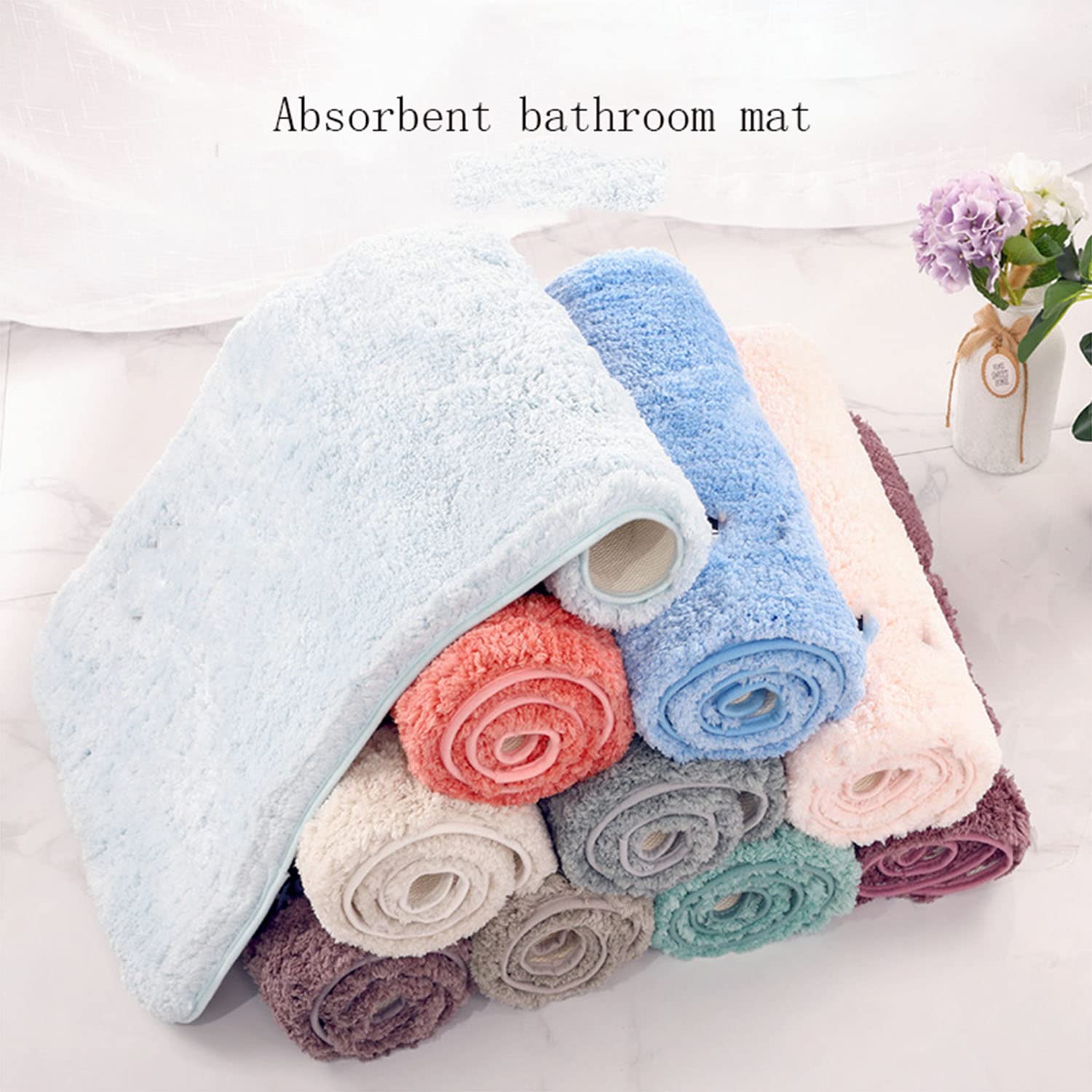 ZLZNX Badematte rutschfest Badteppich Badezimmerteppich Waschbar Badvorleger Badezimmermatte Weich Mikrofaser Duschvorleger Fußmatte Badezimmer Wohnzimmer,1,80cmx100cm