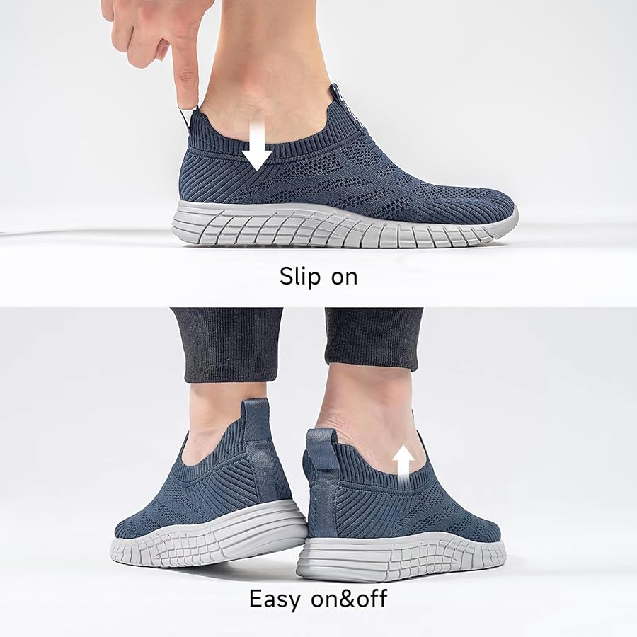 ODCKOI Sneakers Mannen Hands-Free Trainers Lichtgewicht Ademend Slip In Sneakers Mannen Comfortabele Mesh Casual Schoenen Lace Up Geen Stropdas Sportschoenen-Zwart-42