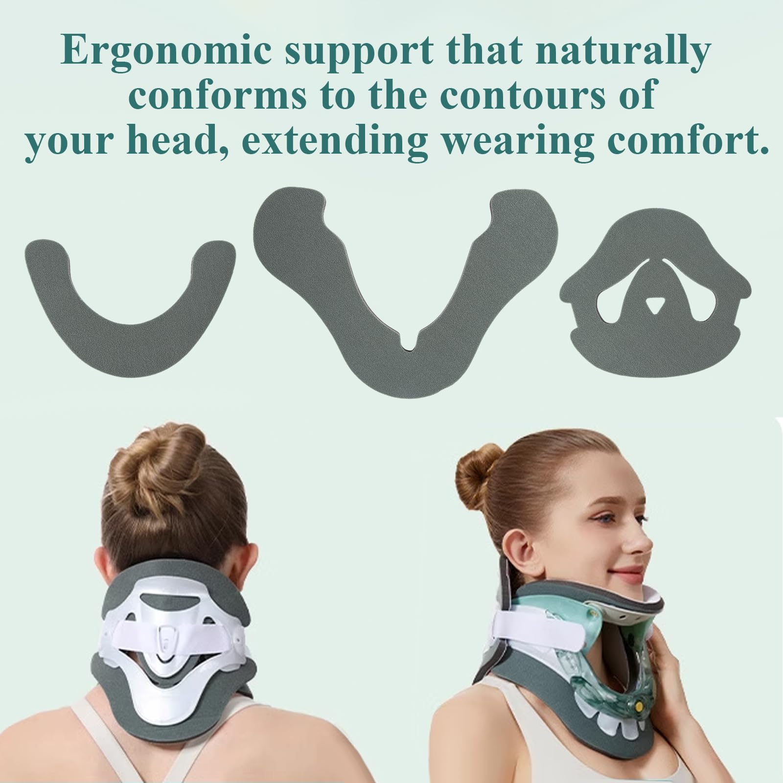 6 cuscinetti di ricambio grigio-verdi, ideali per orecchie Aspen Vista, cuscinetti per cuscino cervicale lavabili, imbottitura Cervical Collar (2 set)