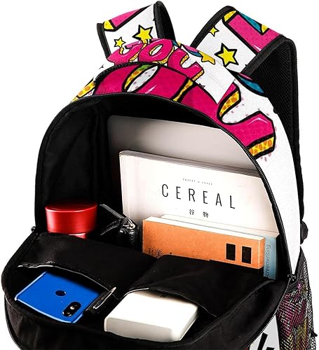 Miniatura 4 de VBFOFBV Travel Backpack for Women, Hiking Backpack Outdoor Sports Rucksack Casual Daypack, Yes You Can Cartoon Three-Dimensional Text