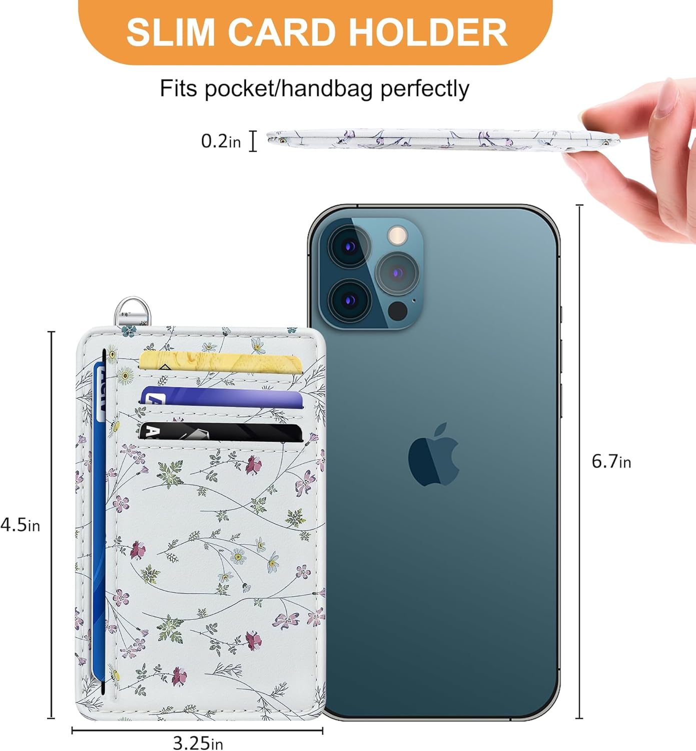 SEAVILIA Credit Card Holder for Women, Floral RFID Wallet Women, Slim Minimalist Front Pocket Card Holder, Cute Thin Travel RFID Blocking Card Case, Small Wallets Woman Gifts Girls - Image 6