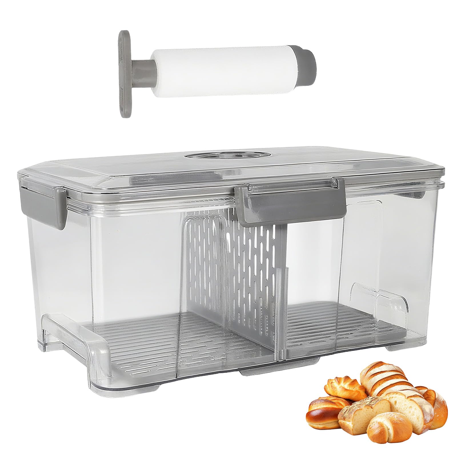 Boîte à pain sous vide transparente pour une cuisine organisée