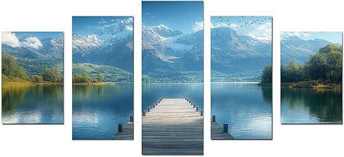 EQOBKYE Nature Wall Art, Vintage Art Decor Room Aesthetic, Abstract Landscape Painting Prints Artwork Wall for Bedroom Office - 50x100cm(20x40in)